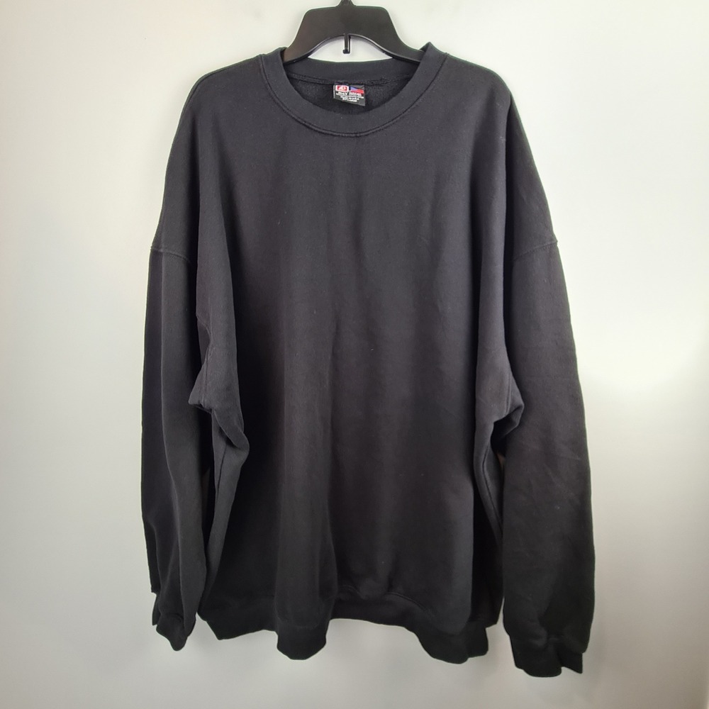 Bay Side Mens 5XL Black Crewneck Sweatshirt Made in USA Cotton Blend Pullover